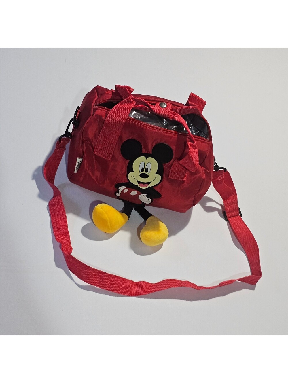 Kids Lightweight Mickey Mouse Red Crossbody Duffel Bag - Zipper Defect